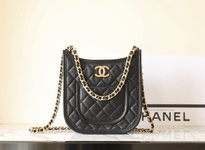 Chanel Crossbody & Shoulder Bags Black Vintage Gold Calfskin Cowhide Spring/Summer Collection