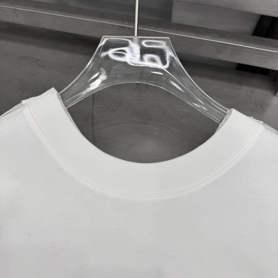 NEW新款t恤纯棉拼接进口再生纤维面料轻薄透气上身舒适前后两面穿着设计趣味性十足进口水印喷墨印花搭配立体