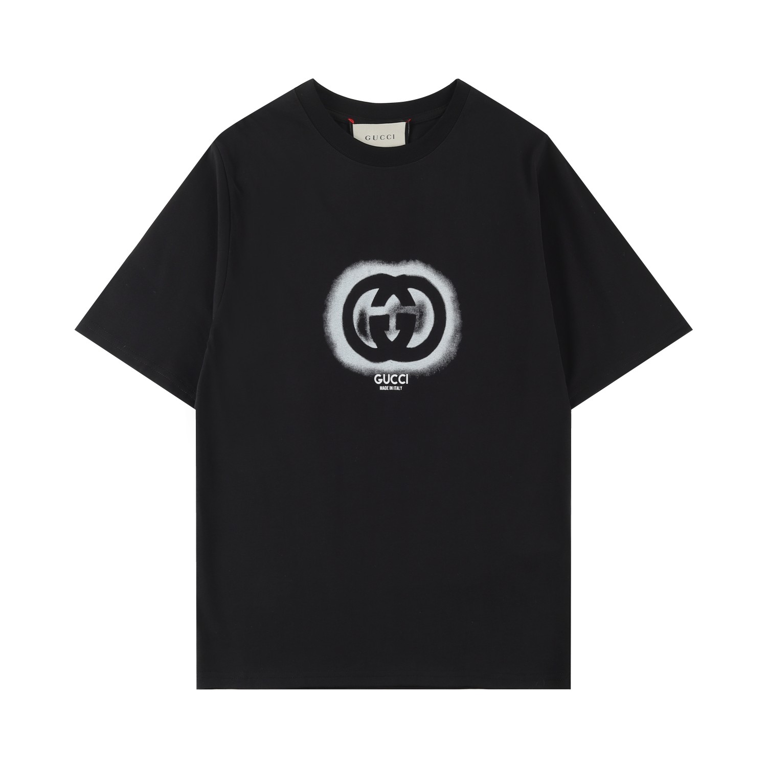 GUCC古*2024SS primavera/verano camiseta de manga corta nueva, estampado de graffiti con letras doble G, detalles perfect…