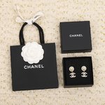 Chanel Jewelry Earring Pink Yellow Brass
