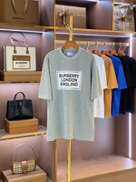 Burberry Clothing T-Shirt Printing Unisex Cotton Spring/Summer Collection Fashion Short Sleeve
