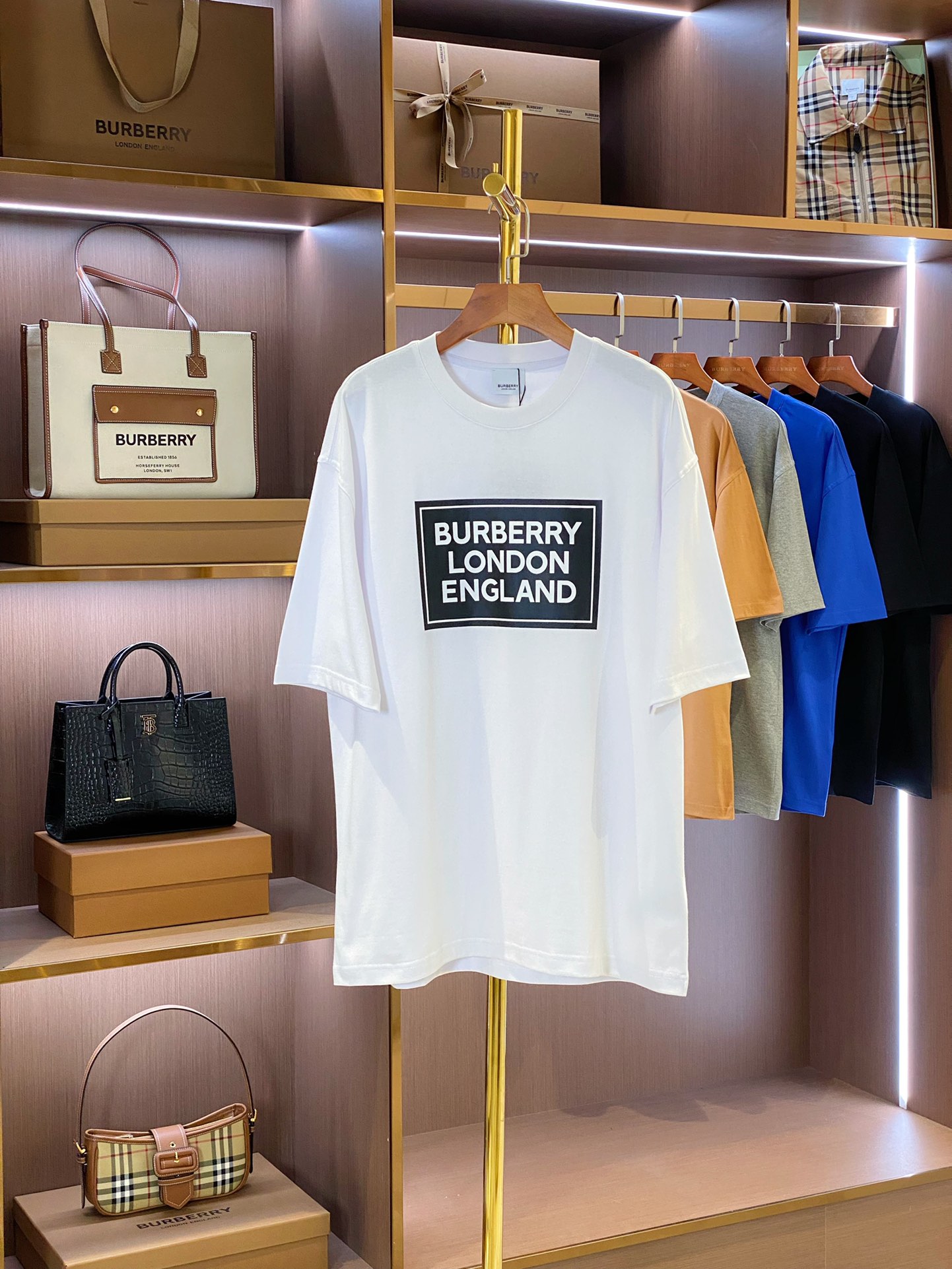 Burberry Clothing T-Shirt Printing Unisex Cotton Spring/Summer Collection Fashion Short Sleeve