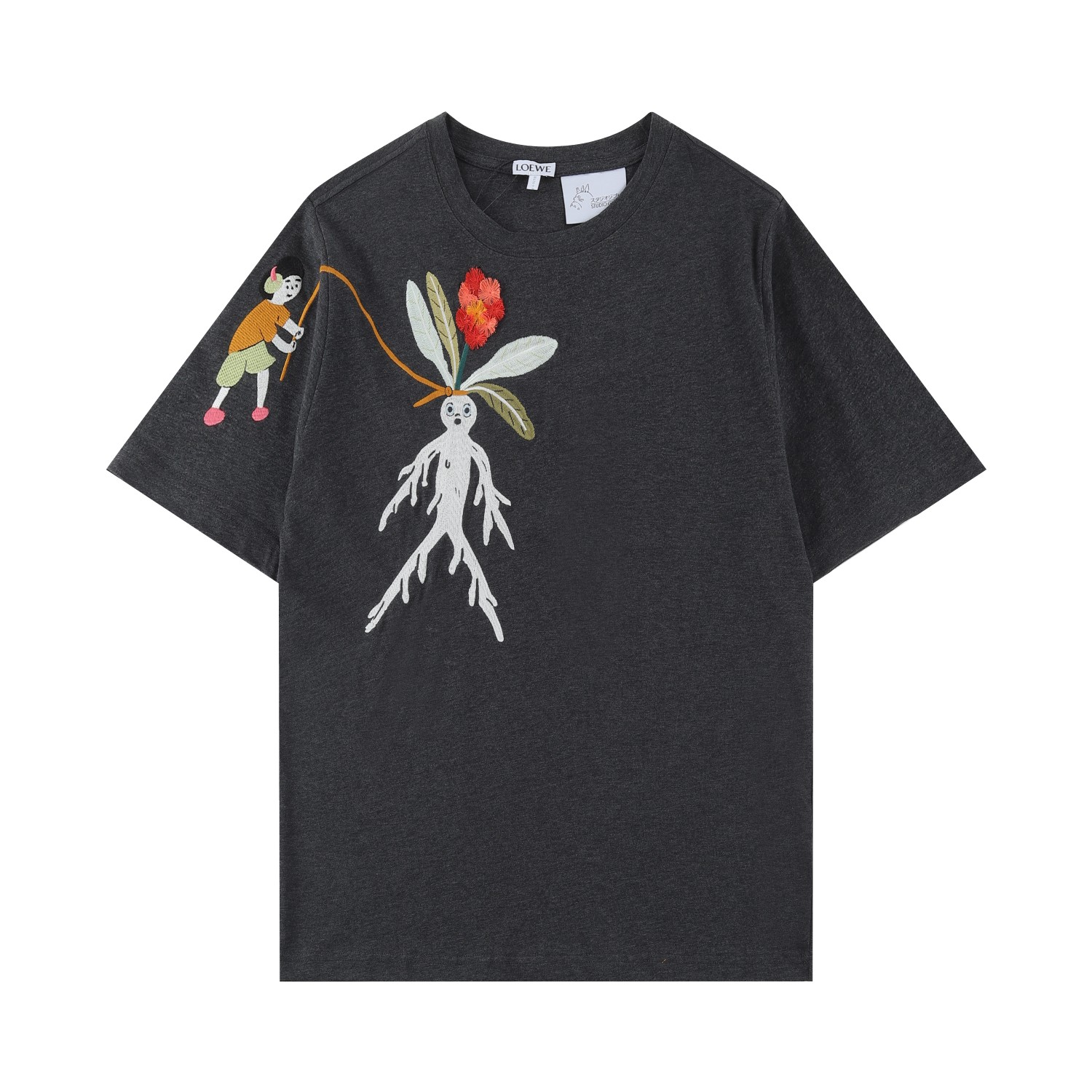 🅿️135 LOEW罗意*2024SS camiseta de manga corta nueva de primavera/verano, colaboración con Suna Fujita, parche …