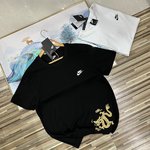 Nike Clothing T-Shirt Black White Unisex Men Cotton Summer Collection Fashion Short Sleeve