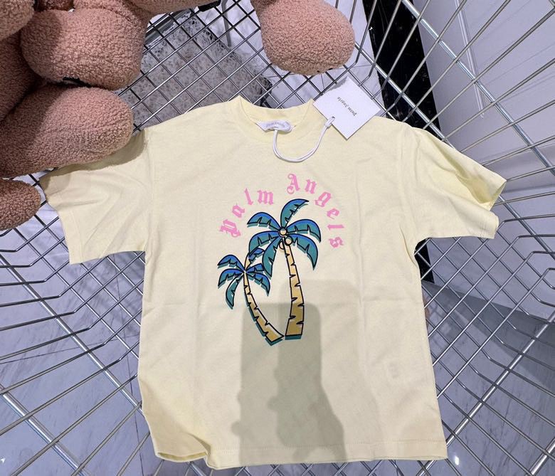 Replika jakości AAA
 Palm Angels Odzież T-Shirt Brązowy Kolekcja wiosenno-letnia Krótki rękaw