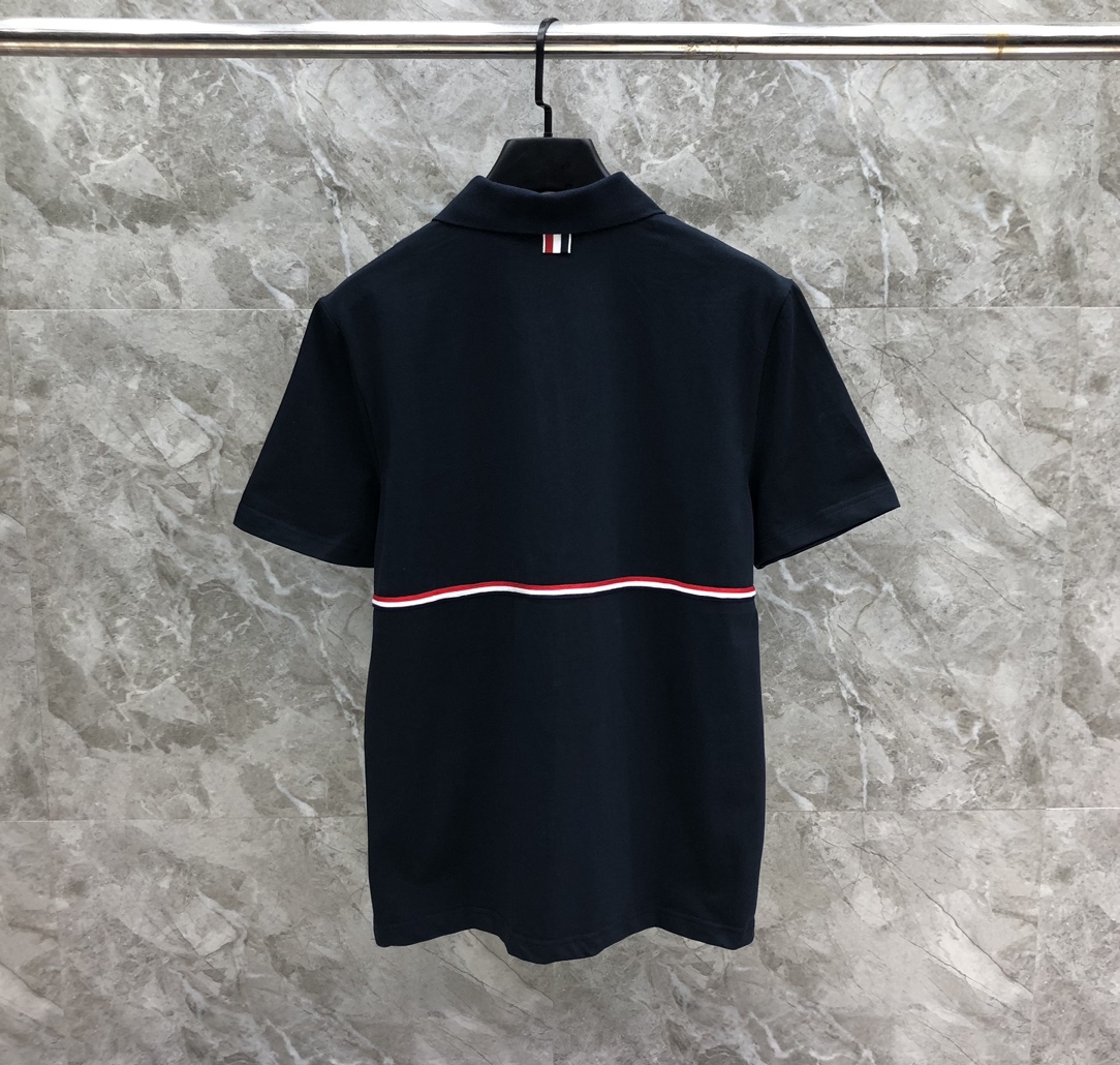 横条织带翻领POLO  

码数：1-5  颜色：藏青、净白
