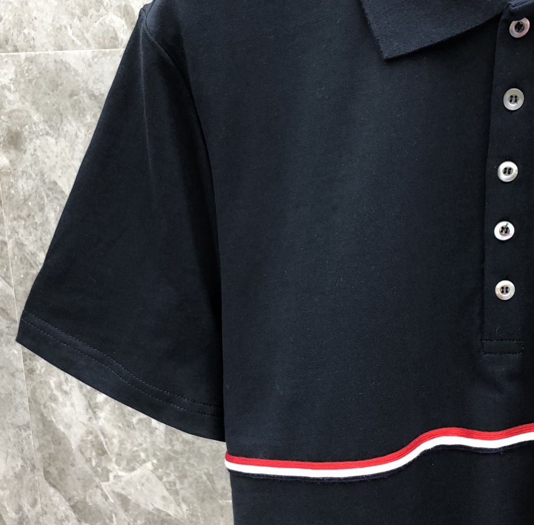 横条织带翻领POLO  

码数：1-5  颜色：藏青、净白