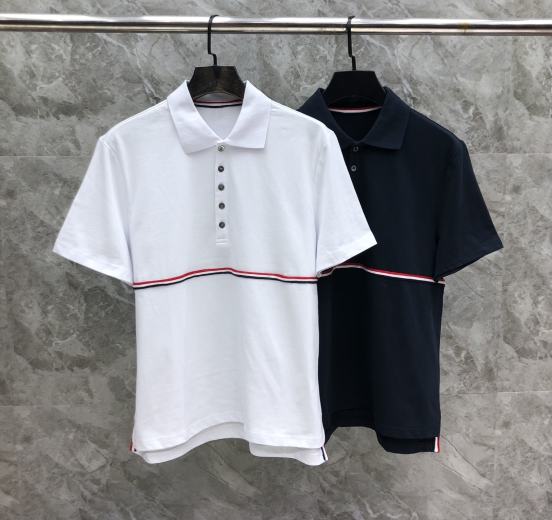 横条织带翻领POLO  

码数：1-5  颜色：藏青、净白