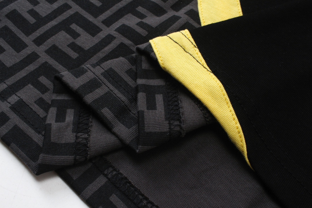 FENDI FEFFEDE COMPLETE ALL OVER F-printed T-sleeves in 260g dry fabric. - 图片 2