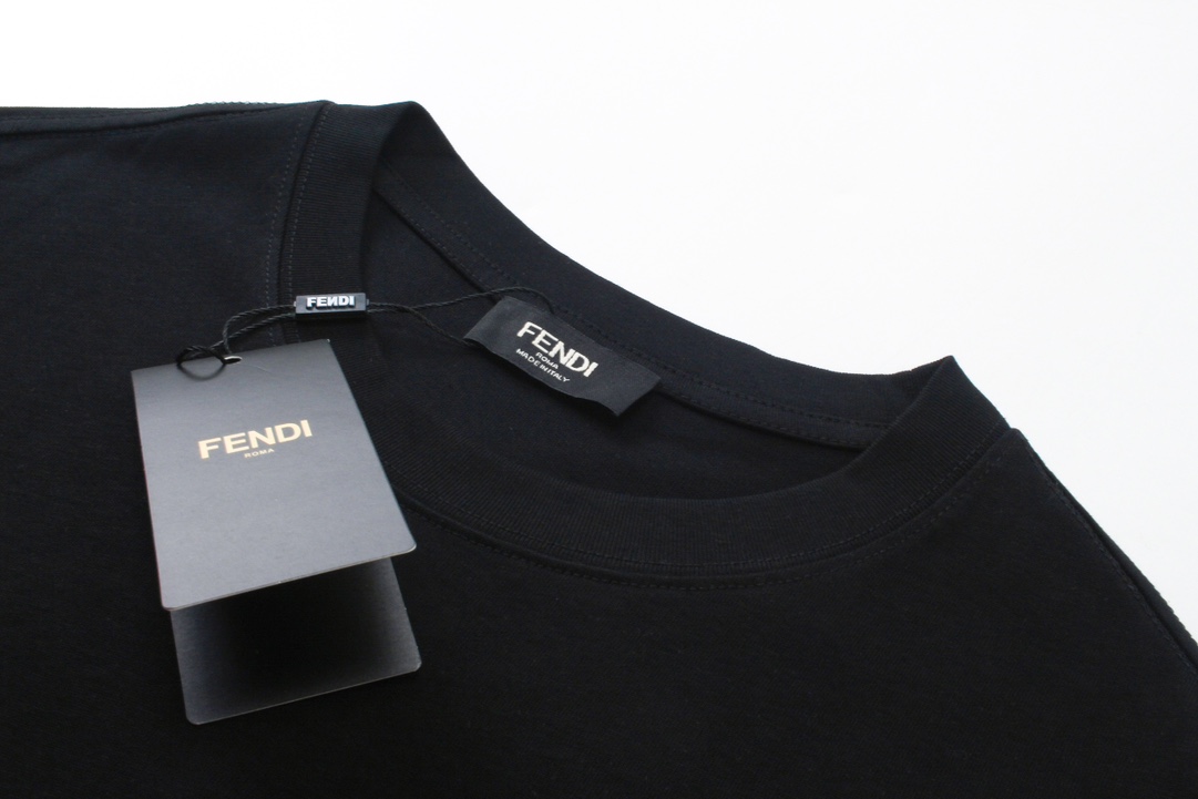 FENDI FEFFEDE COMPLETE ALL OVER F-printed T-sleeves in 260g dry fabric. - 图片 4