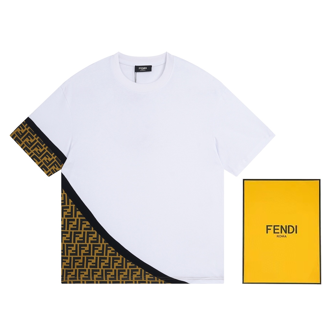 FENDI FEFFEDE COMPLETE ALL OVER F-printed T-sleeves: Custom Design Overview - 图片 1