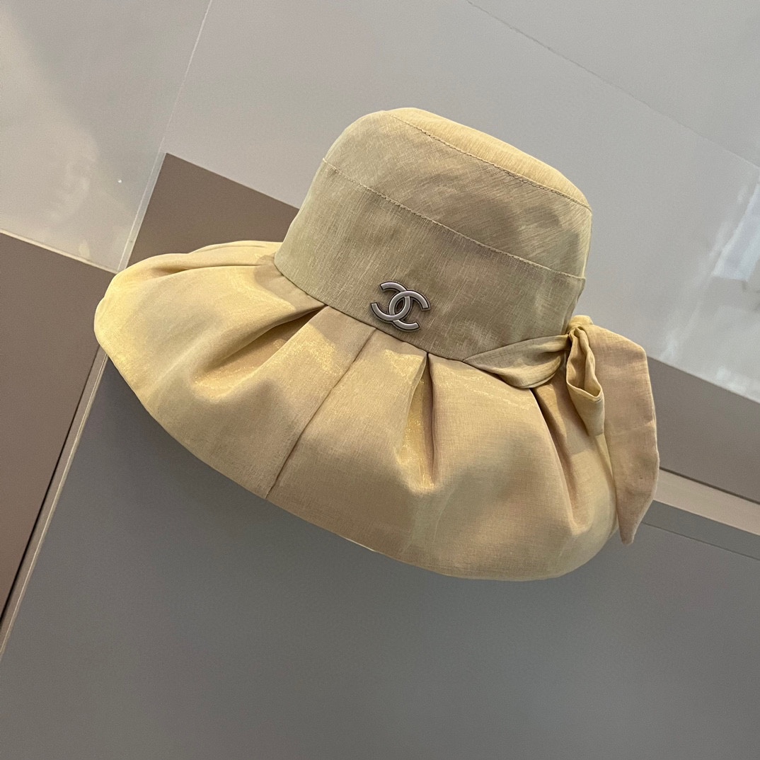 Chanel香奈儿新款蝴蝶布帽高端欧根纱面料荷叶边设计头围57cm