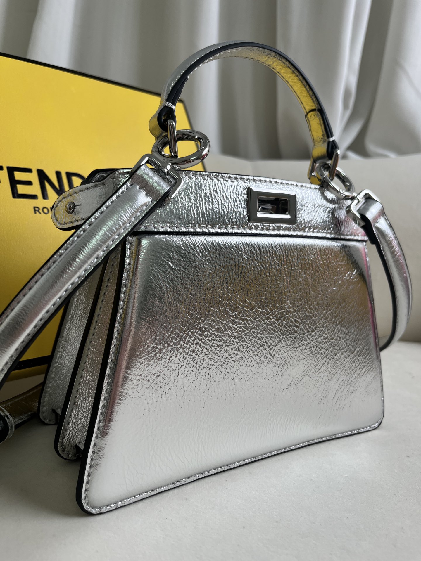 Fendi Peekaboo ISeeU Petite Silver Nappa Leather Top Handle Bag 2 i1712643509 1362 1