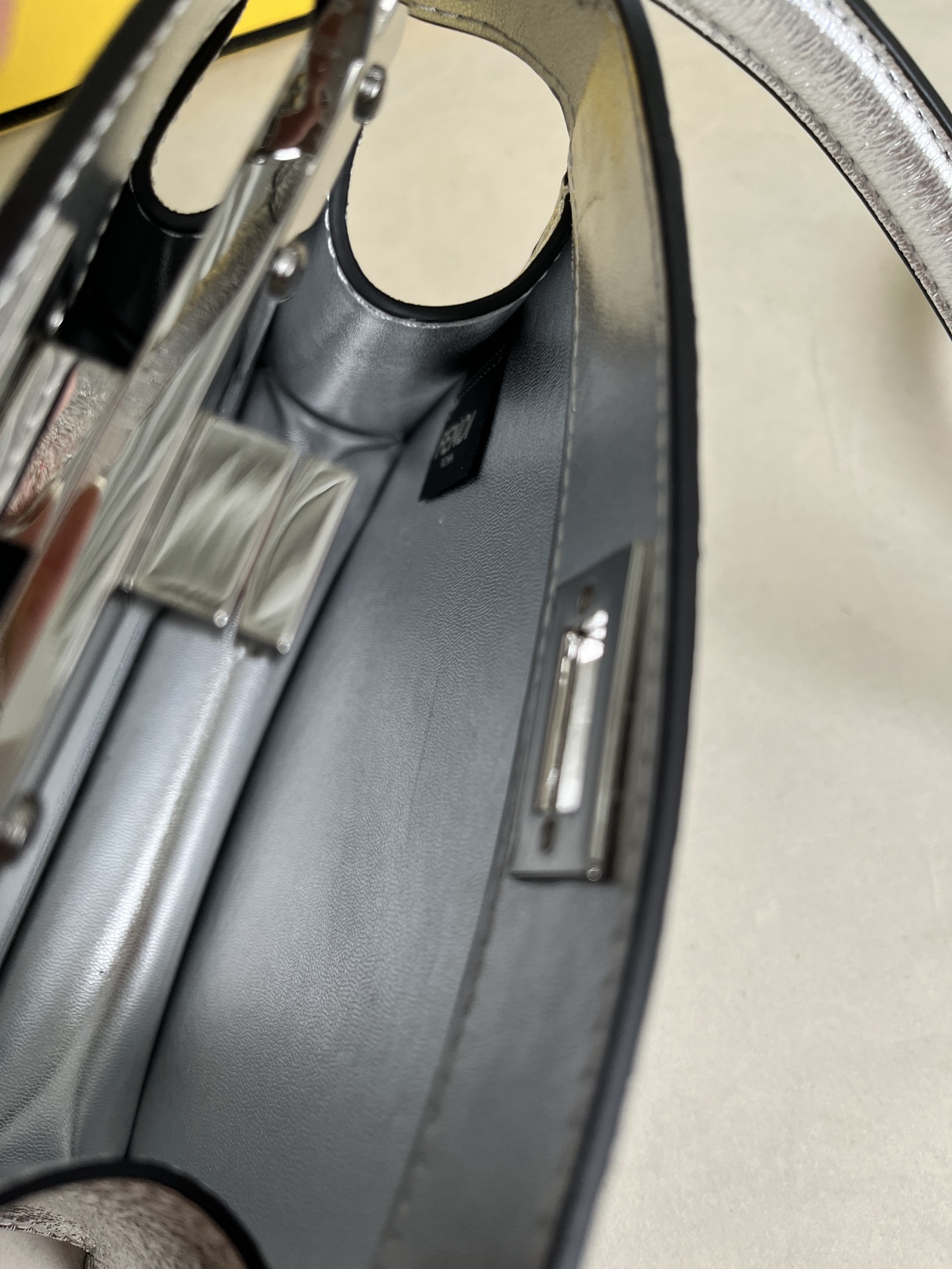 Fendi Peekaboo ISeeU Petite Silver Nappa Leather Top Handle Bag 7 i1712643509 7282 6