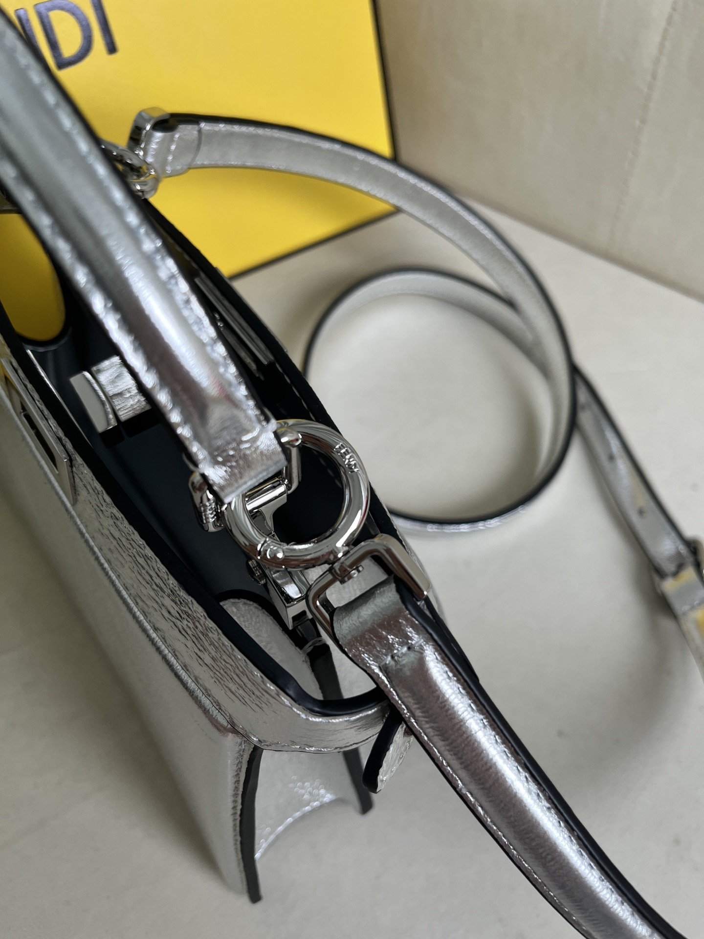 Fendi Peekaboo ISeeU Petite Silver Nappa Leather Top Handle Bag 5 i1712643509 8421 4