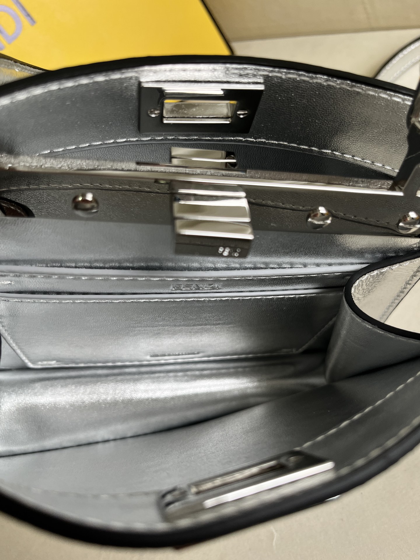 Fendi Peekaboo ISeeU Petite Silver Nappa Leather Top Handle Bag 8 i1712643509 8537 7