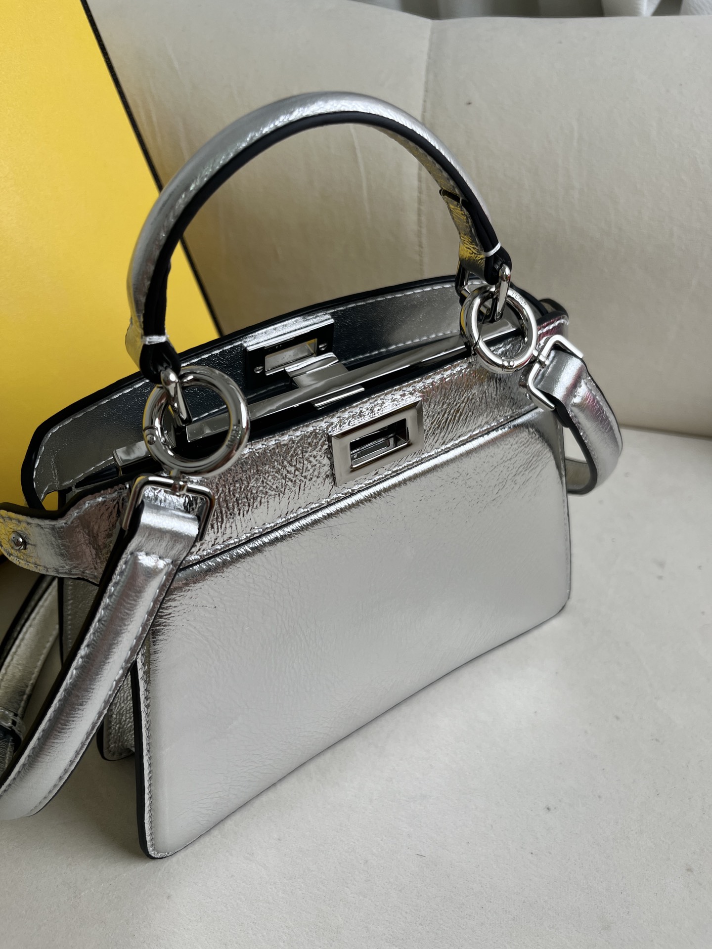 Fendi Peekaboo ISeeU Petite Silver Nappa Leather Top Handle Bag 4 i1712643509 9375 3