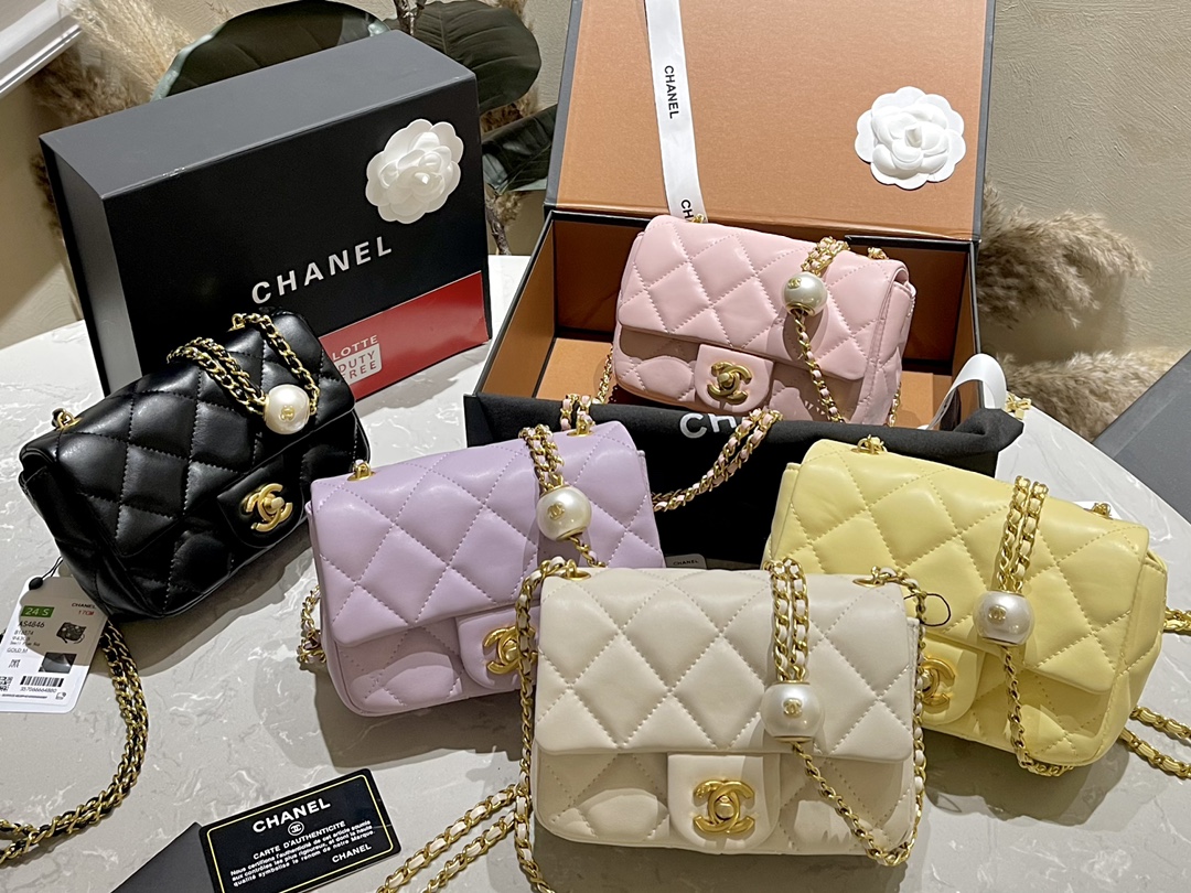 Chanel Crossbody & Shoulder Bags Sheepskin Summer Collection Chains