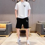 Best Wholesale Replica
 Louis Vuitton Clothing Shorts T-Shirt Two Piece Outfits & Matching Sets Fake Designer
 Men Short Sleeve