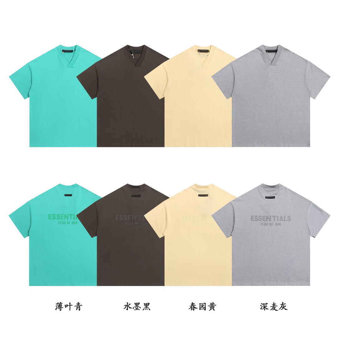 FOG FEAR OF GOD复线ESSENTIALS短袖V领百搭T恤
款号：E2319# 
颜色...