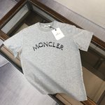 Moncler Wholesale
 Clothing T-Shirt Black Blue Grey White Printing Spring/Summer Collection Fashion Short Sleeve