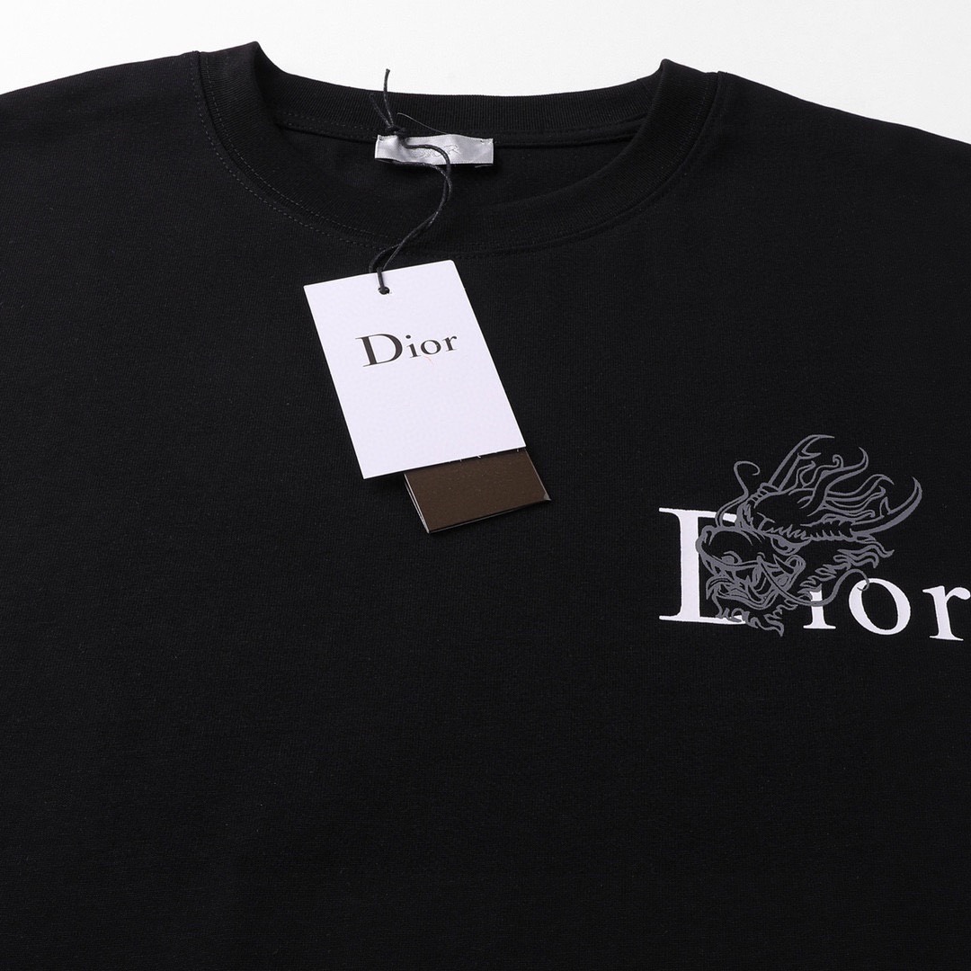 迪奥/Dior 夏季新款高端品质 龙年限定经典字母印花圆领短袖T恤