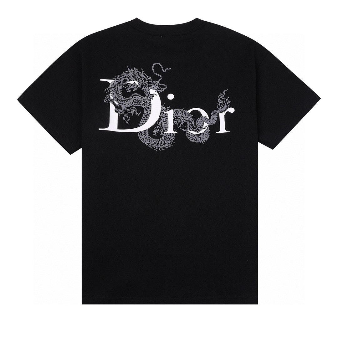 迪奥/Dior 夏季新款高端品质 龙年限定经典字母印花圆领短袖T恤