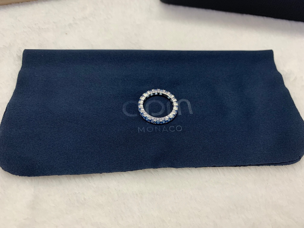 ¥145 A¥m Monaco Blue Square ring microgeometric fashion ring birthday gift。 - 图片 4