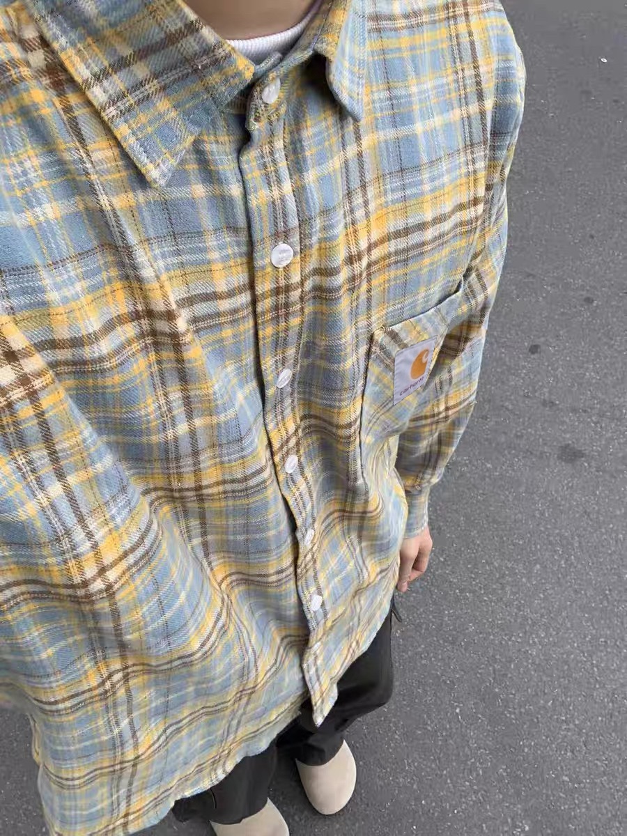Carhartt Kahart Men’s Grid Color Shirt in M-XL Sizes: Measurements and Details - 图片 3