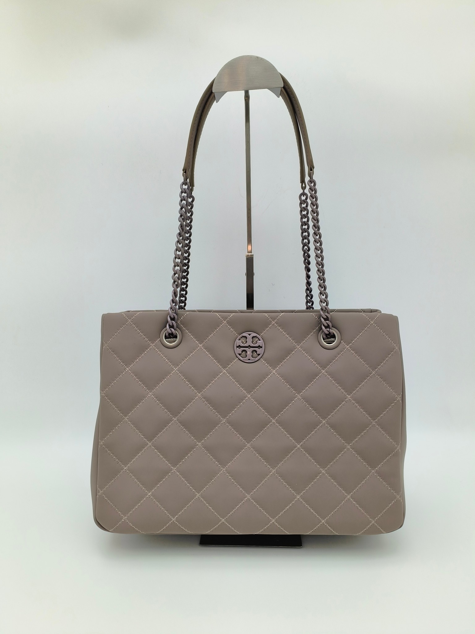 Tory Burch ～003#最新款 手提包 单肩包 磨沙皮 菱格车线工艺 袋口有磁扣 中格一拉链 容量大