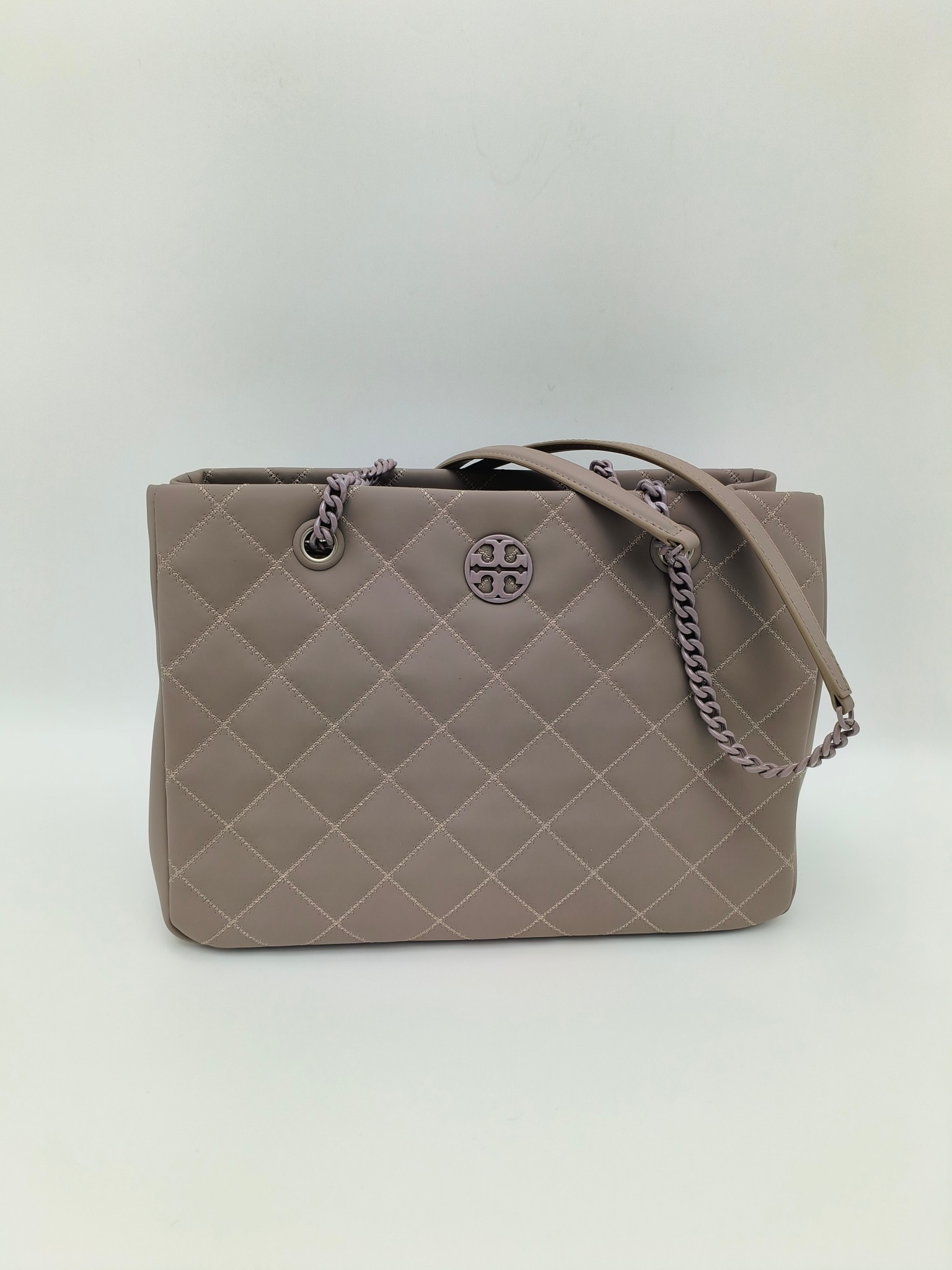 Tory Burch ～003#最新款 手提包 单肩包 磨沙皮 菱格车线工艺 袋口有磁扣 中格一拉链 容量大