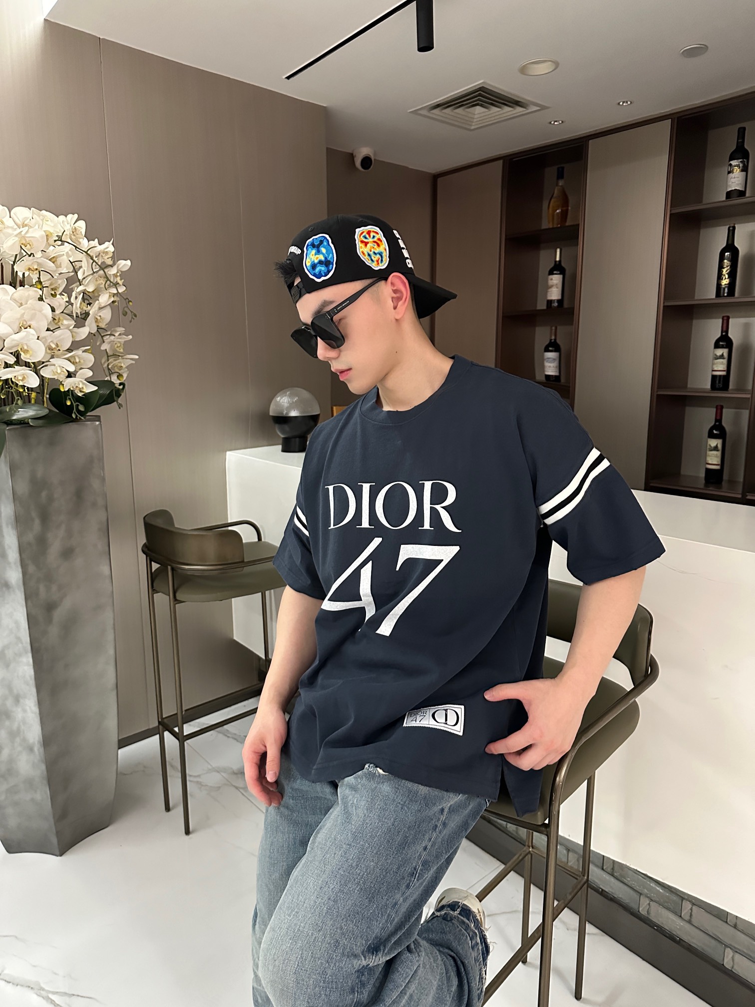 Dior Ropa Camiseta Personaliza la mejor réplica
 Impresión Manga corta