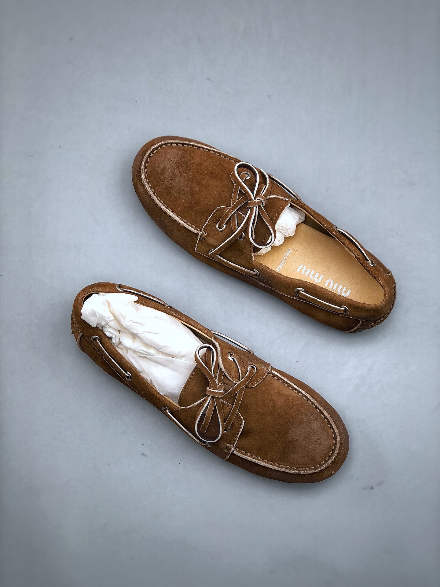 300 #MiuMiu/缪缪2024ss春夏走秀款·系带驾车鞋乐福鞋豆豆鞋