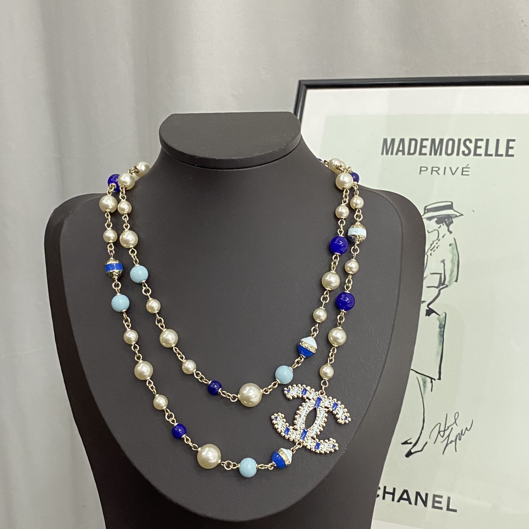 Chanel Jewelry Necklaces & Pendants Cheap Replica
 Blue Summer Collection Chains