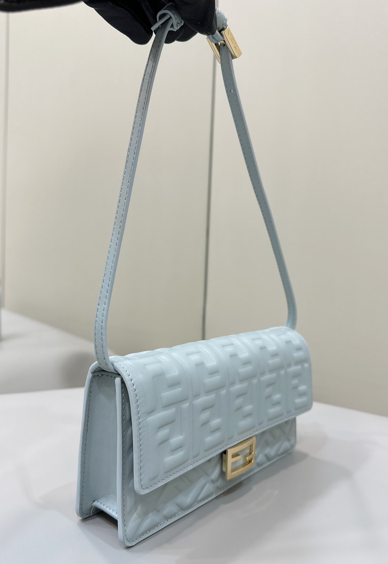 Fendi Baguette Chain Wallet in Light Blue Nappa Leather with FF Motif 4 i1712910092 7829 2