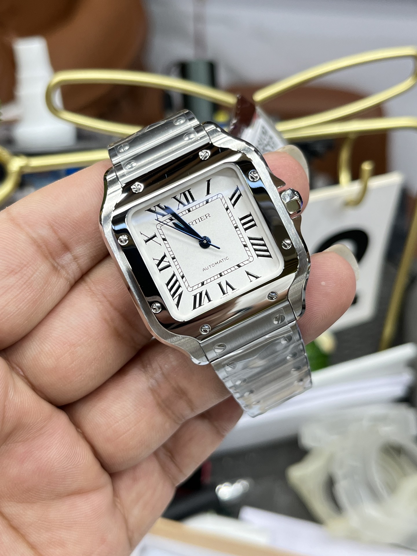 Cartier 卡地亚山度士女款/35.1mm*9.08mm/快拆表带/改1847mc自动上链