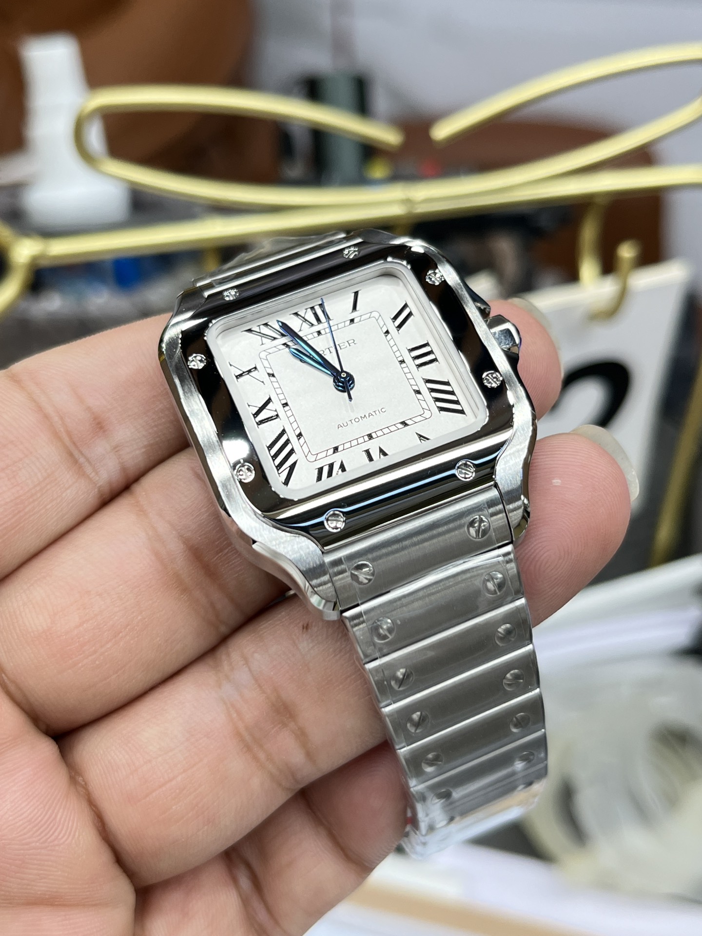 Cartier 卡地亚山度士女款/35.1mm*9.08mm/快拆表带/改1847mc自动上链