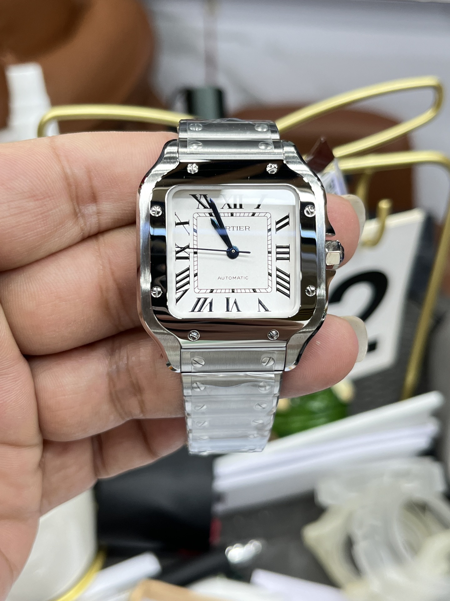 Cartier 卡地亚山度士女款/35.1mm*9.08mm/快拆表带/改1847mc自动上链