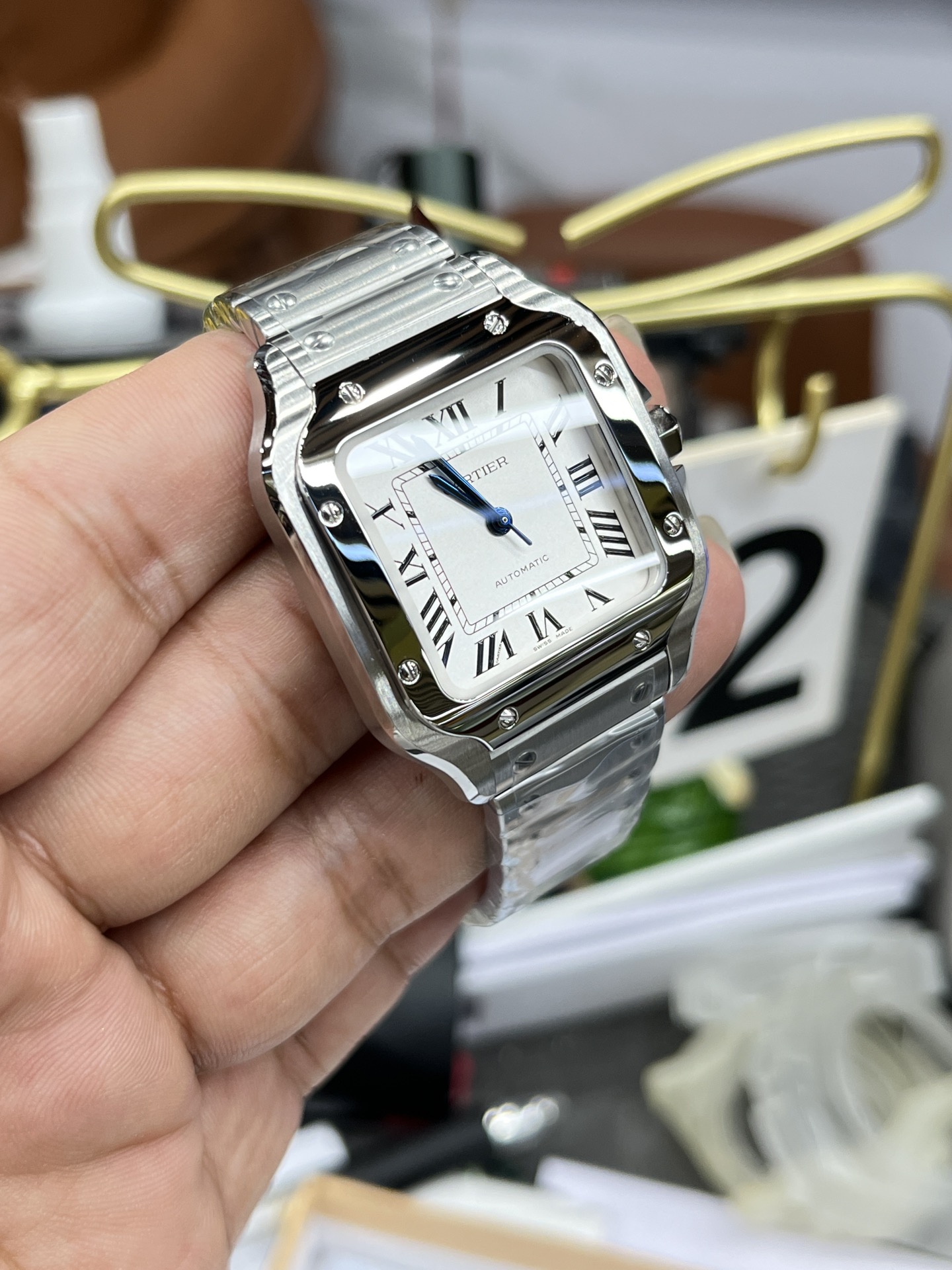 Cartier 卡地亚山度士女款/35.1mm*9.08mm/快拆表带/改1847mc自动上链