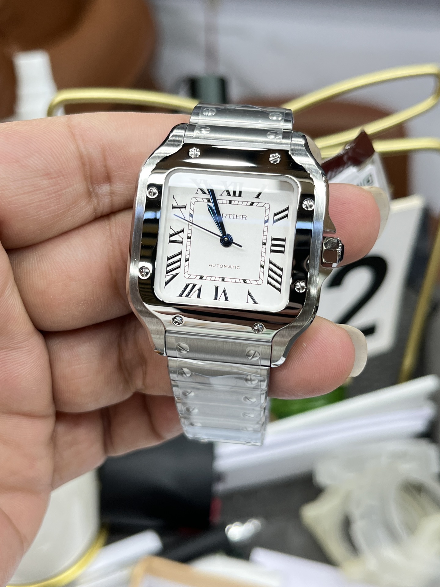 Cartier 卡地亚山度士女款/35.1mm*9.08mm/快拆表带/改1847mc自动上链