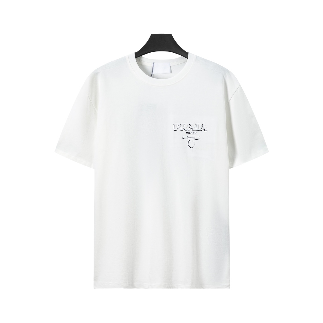 Prada PRADA普拉达 24ss早春新款立体压膜短袖T恤