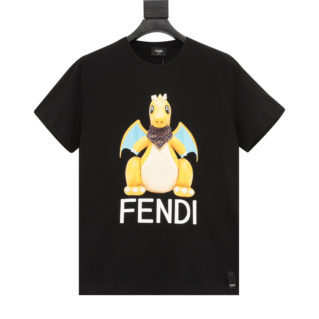 Fendi Ropa Camiseta Impresión Universal para hombres y mujeres Tejido Colección de verano Manga corta