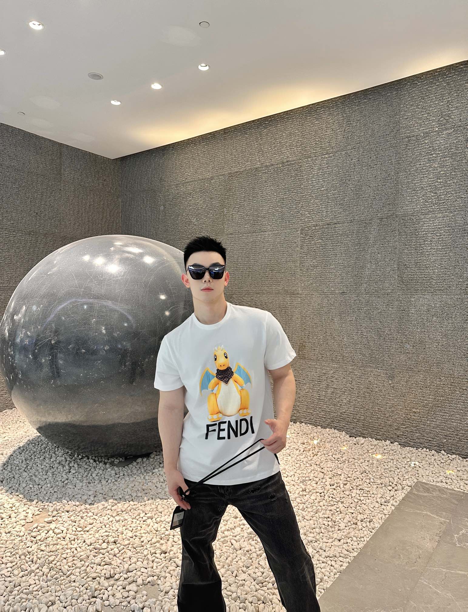 Fendi Ropa Camiseta Réplica de moda diseñador
 Impresión Manga corta