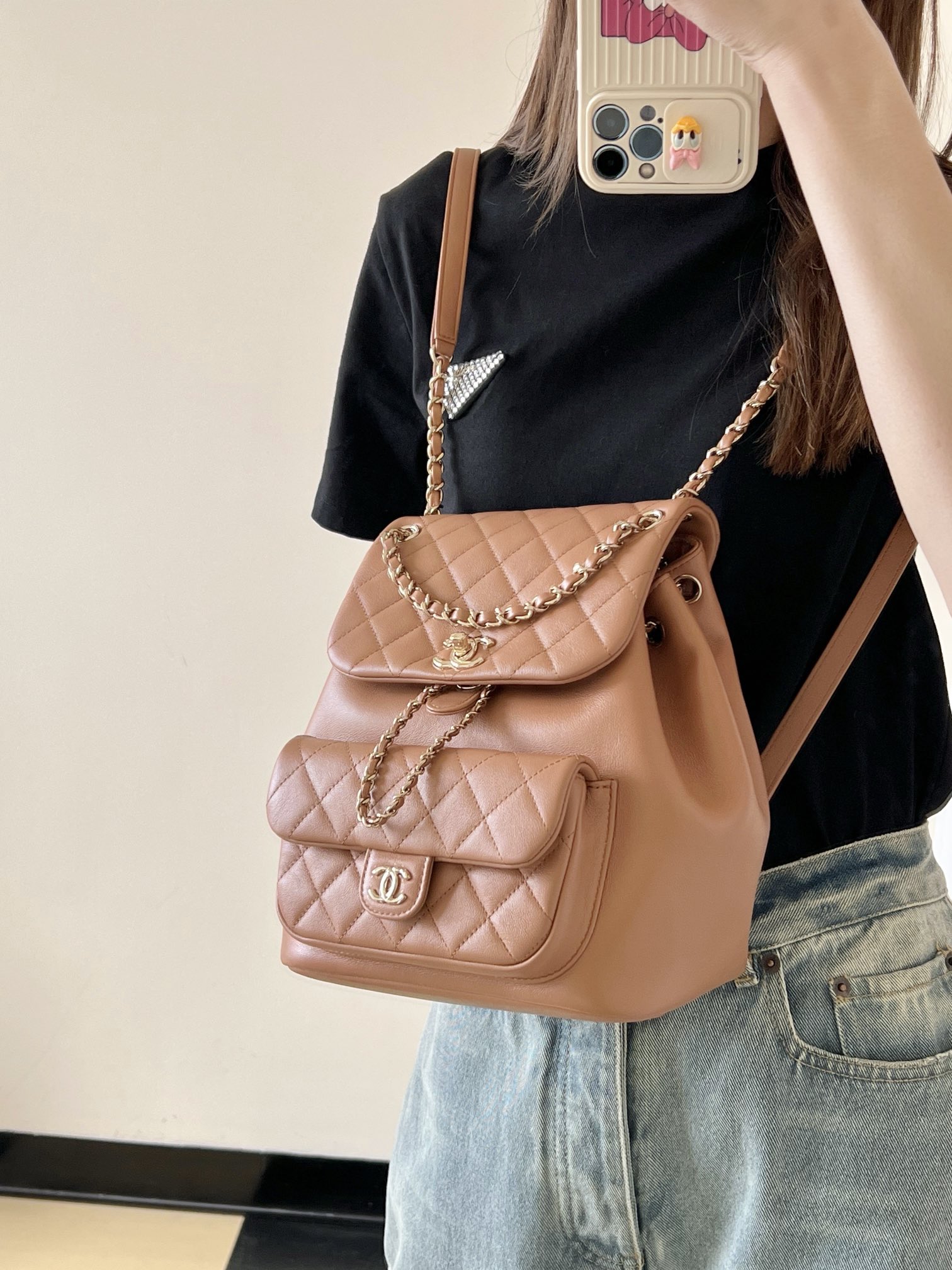 Mejor sitio para la réplica
 Chanel Comprar Bolsos Mochila Caramelo