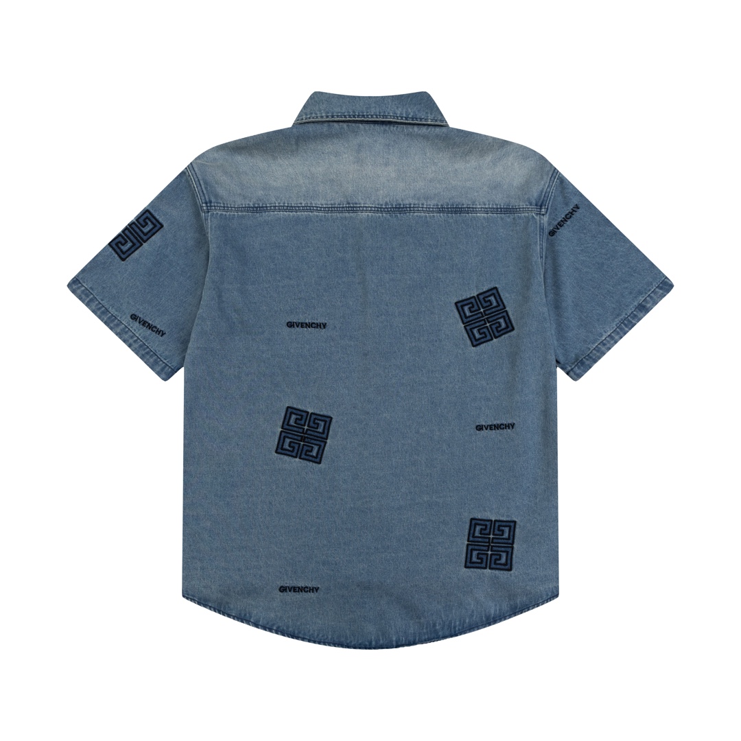 Givenchy Cowboy Shirt with 4G Logo, Water Wash, Nostalgic Hand, and Embroidery. - 图片 2