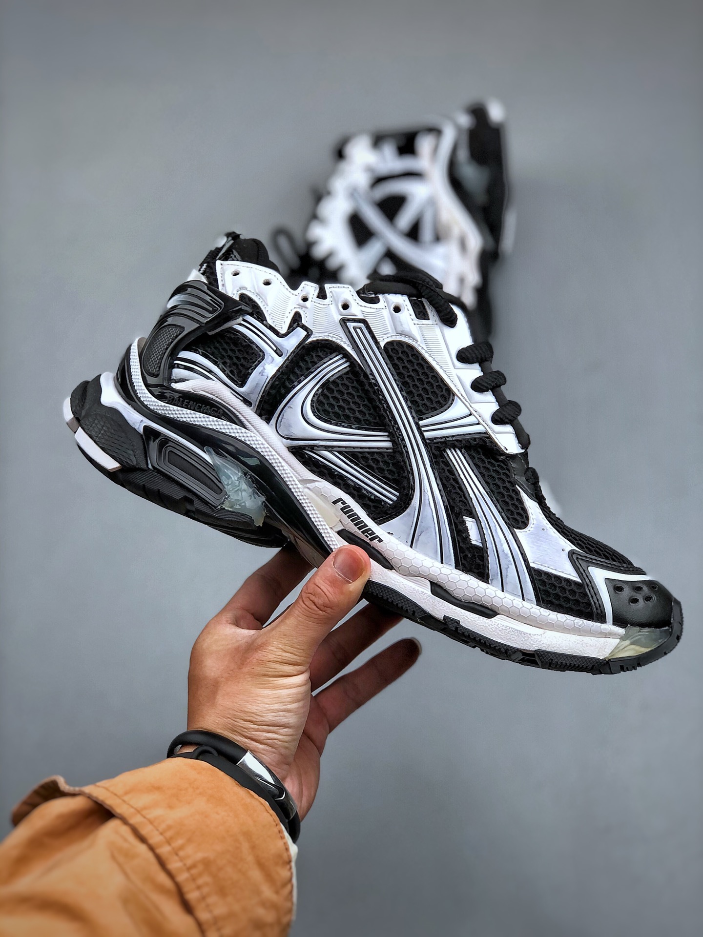 BALENCIAGA Runner Sneaker "Grey/Black/Pink" Low-Top Retro Trail Runner - Shoe 4