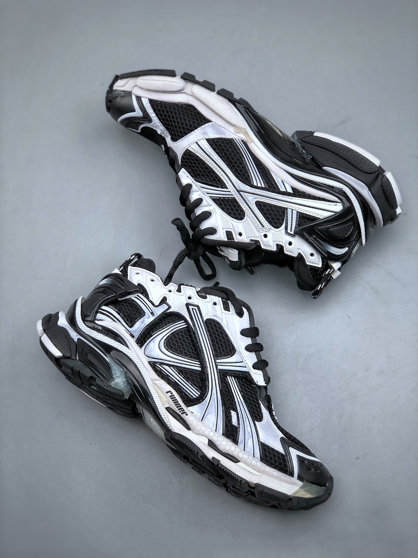 BALENCIAGA Runner Sneaker "Grey/Black/Pink" Low-Top Retro Trail Runner - Shoe 9