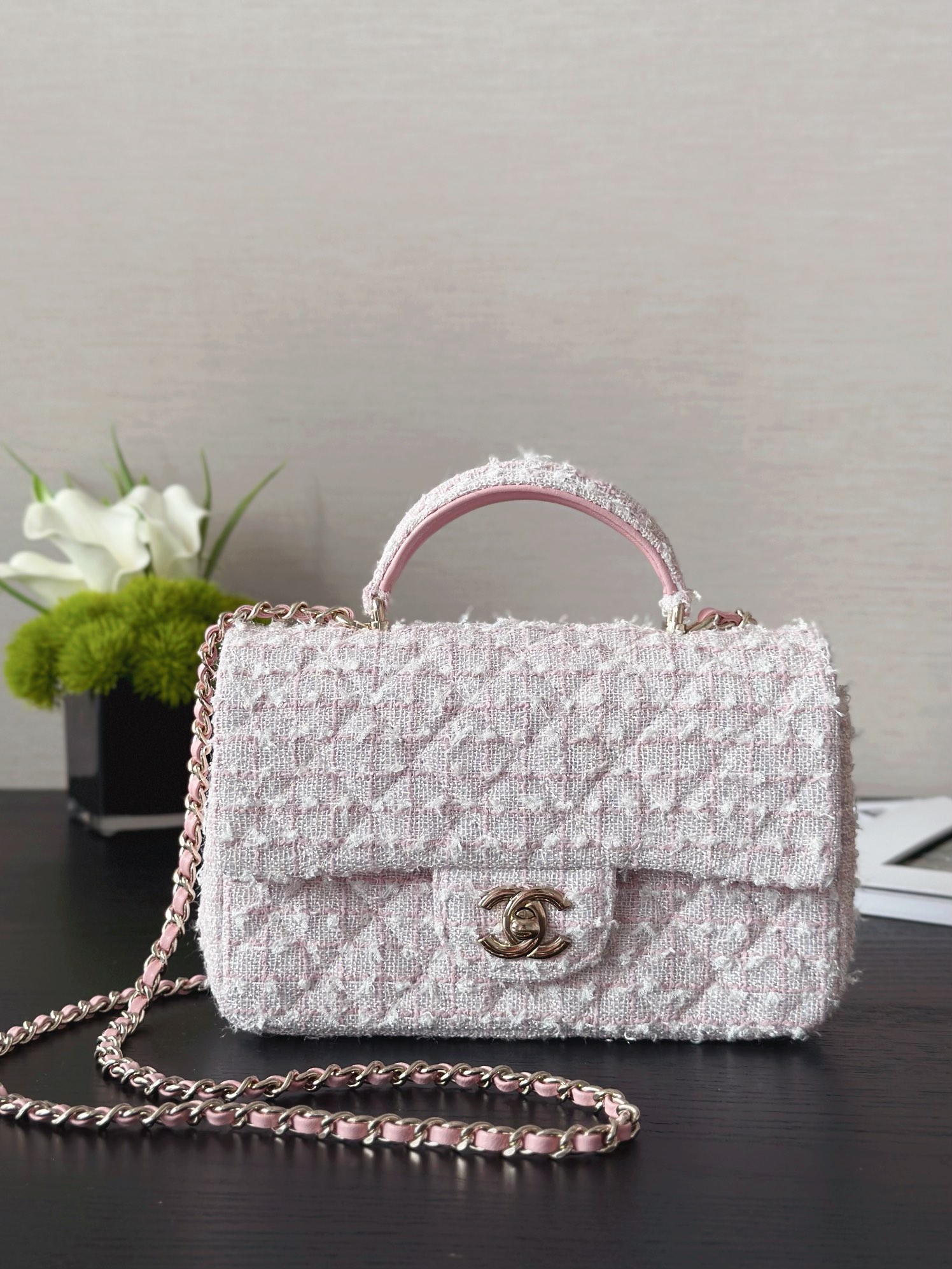 Where should I buy to receive
 Chanel Classic Flap Bag Crossbody & Shoulder Bags Light Pink White Weave Sheepskin Mini