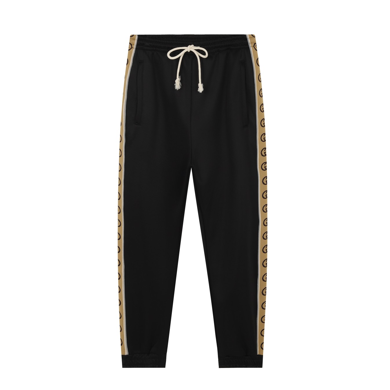 GUCC古*2024SS primavera/verano pantalón nuevo, cinta reflectante doble G a lo largo de todo el cuerpo, diseño de bolsill…