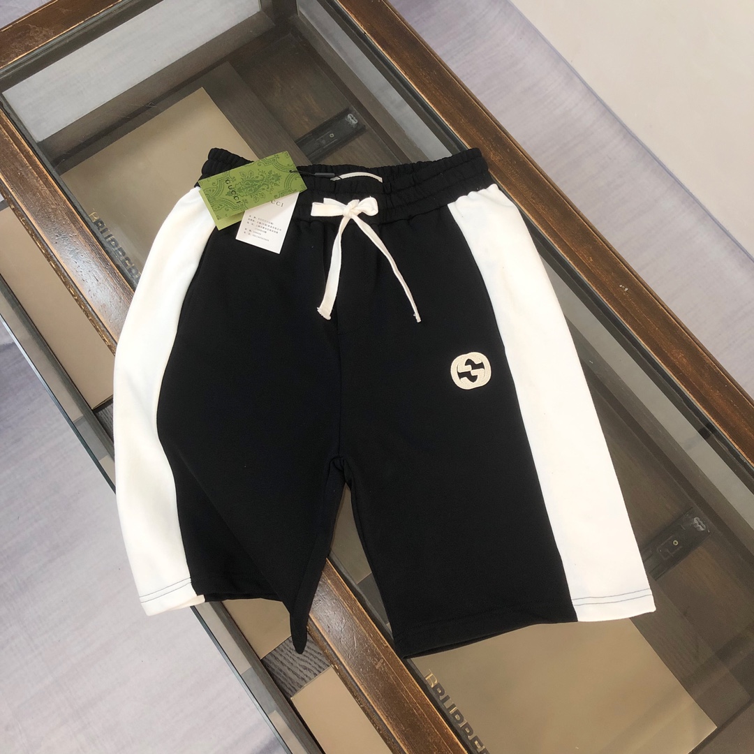 Gucci AAAAA+
 Clothing Shorts Black Grey White Embroidery Unisex Spring/Summer Collection Casual